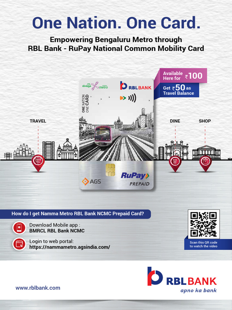 RBL Bank Namma Metro Card Recharge Guide | PDF