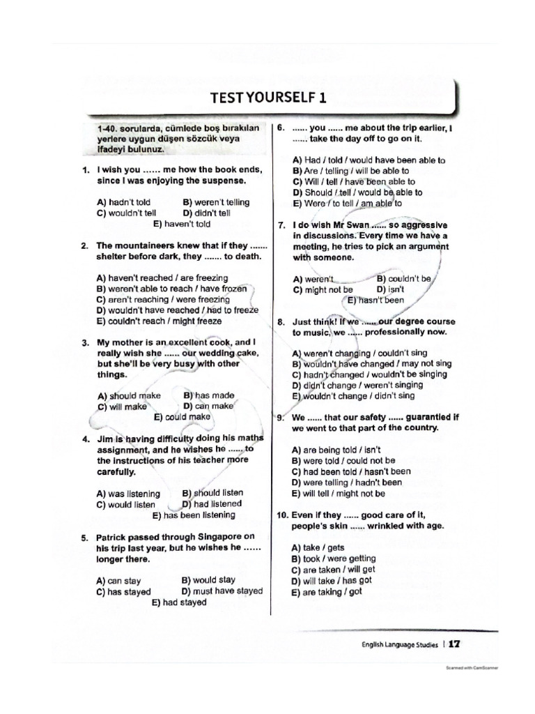 ELS Journal 5 Test Yourself 1 | PDF