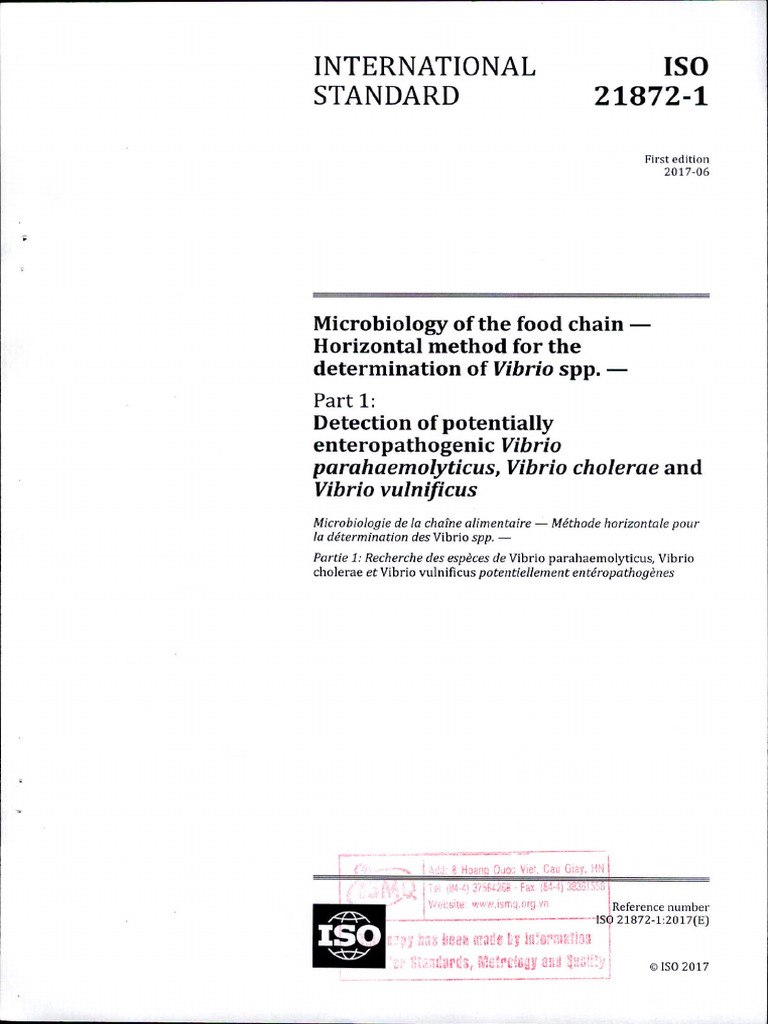 ISO-21872-1-2017 Vibrio | PDF