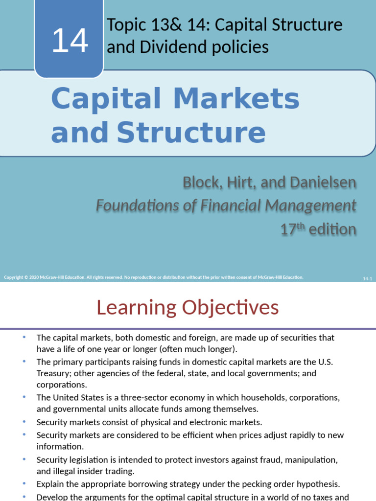Capital Markets and Structure Overview | PDF | Capital Structure | Cost ...