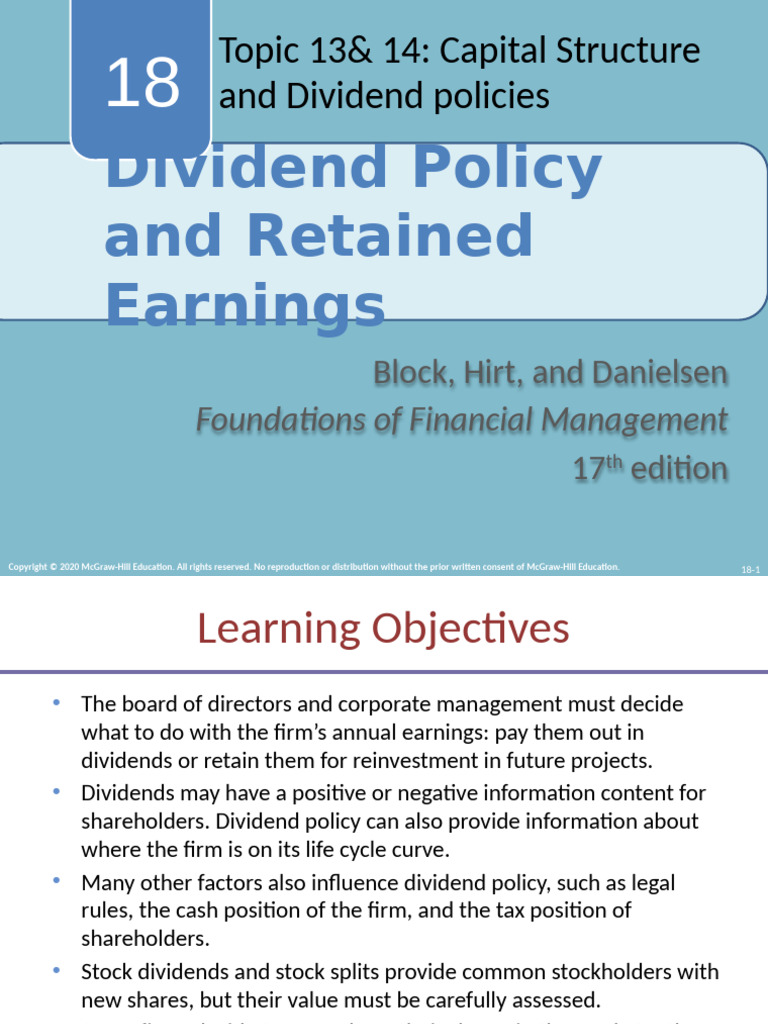 Topic 13 14 - Capital Structure and Dividend-BLOCK FFM 17e Chap018 ...