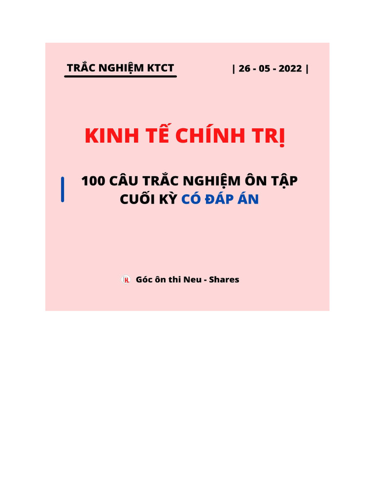 100 Câu KTCT Maclenin | PDF