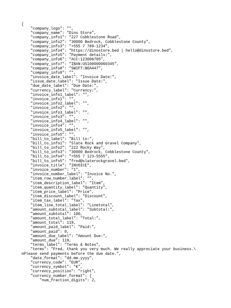 Dino Store Invoice for Slate Rock Company | PDF | Economies | Money