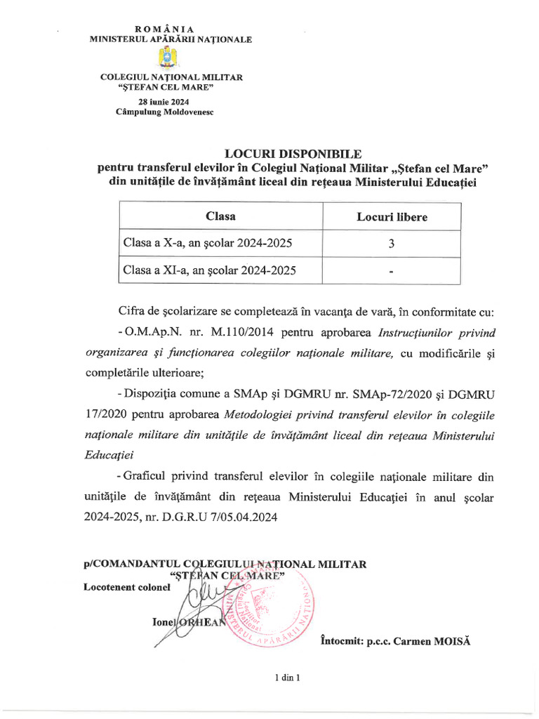 Locuri Vacante | PDF