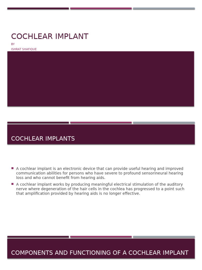 8. COCHLEAR IMPLANT | PDF | Hearing Loss | Hearing