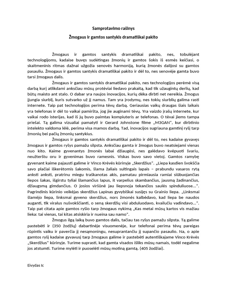 Samprotavimo Rašinys | PDF