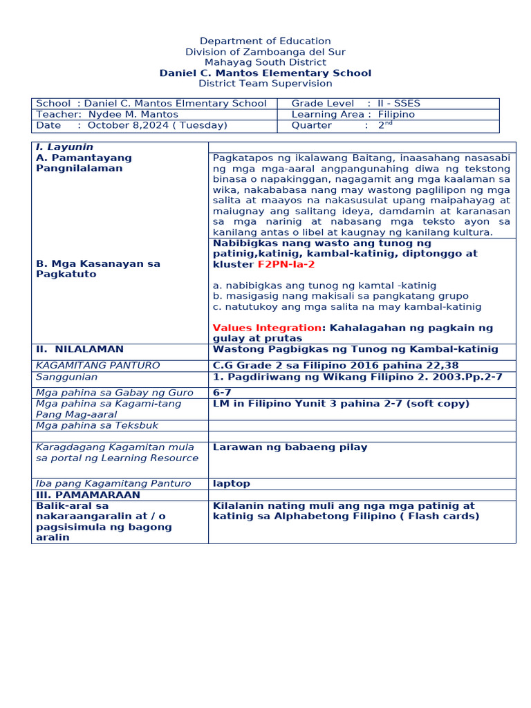 Filipino Demo Team Supervision | PDF