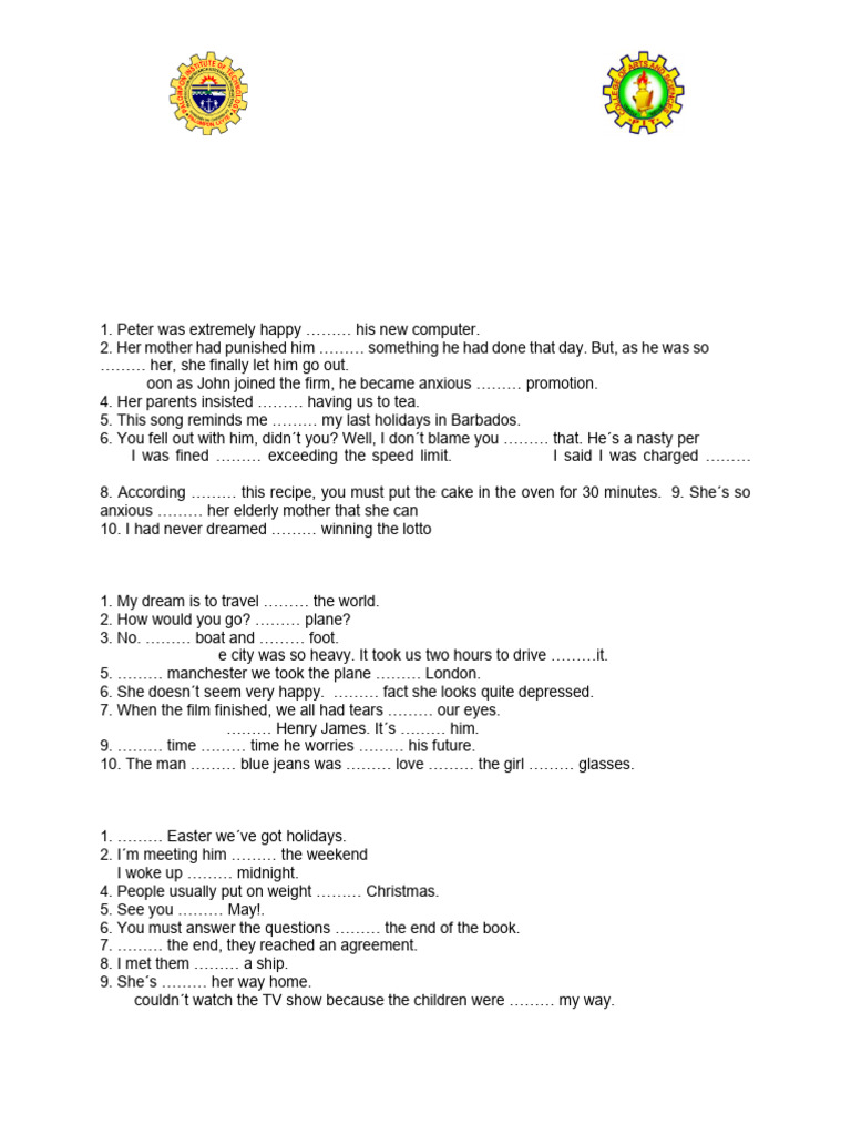 English Prepositions Assignment Guide | PDF | Art