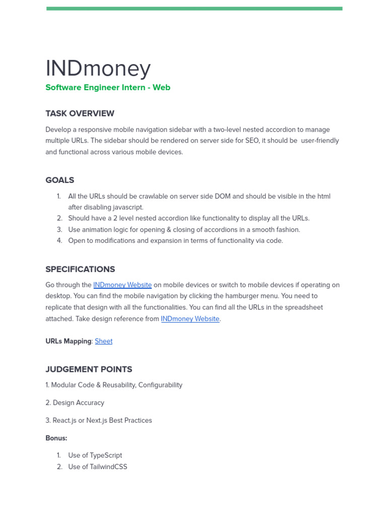 Web Dev Internship Task | PDF