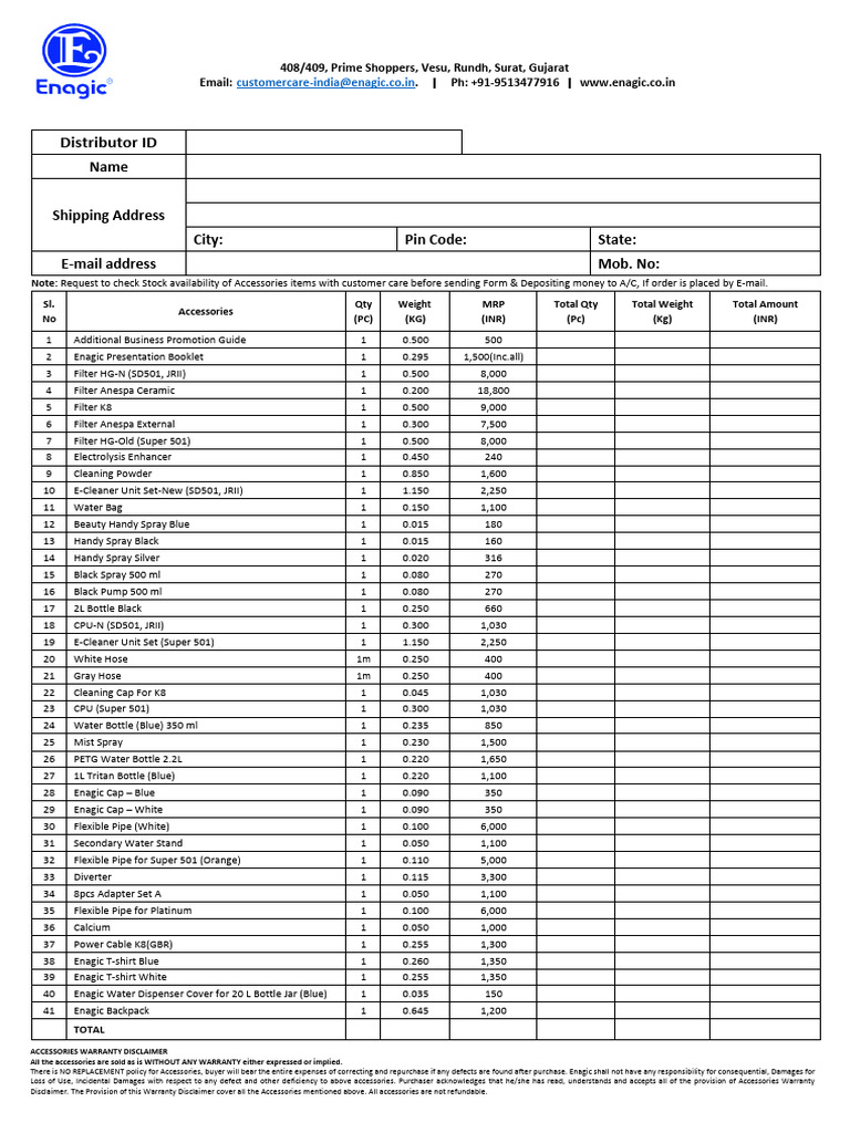 Leveluk JR II Accessories Order Form | PDF | Implied Warranty ...