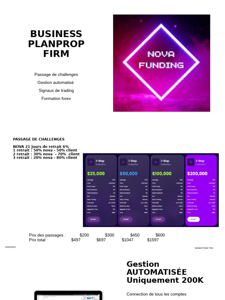 Plan d'Affaires pour HFT Prop Firm | PDF | Affaires | Ordinateurs