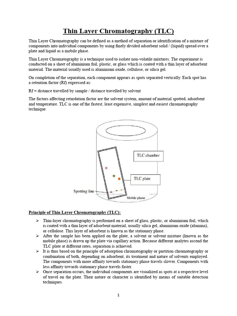 TLC | PDF | Thin Layer Chromatography | Chromatography