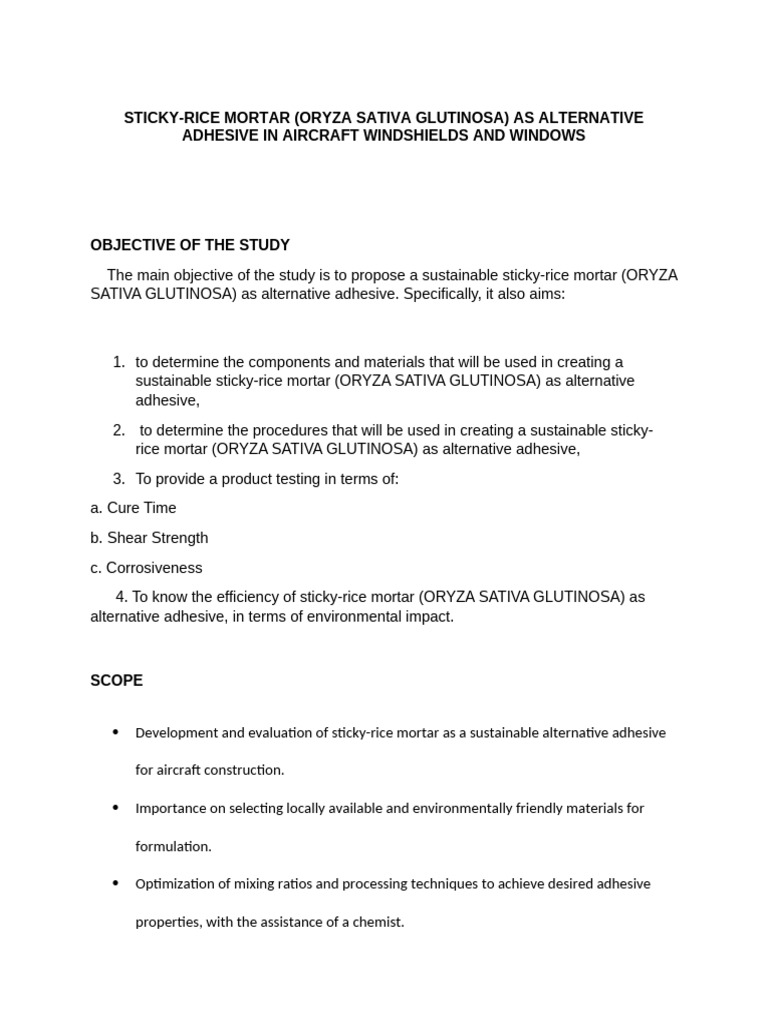 Sticky Rice Mortar as Aircraft Adhesive | PDF | Adhesive | Mortar (Masonry)