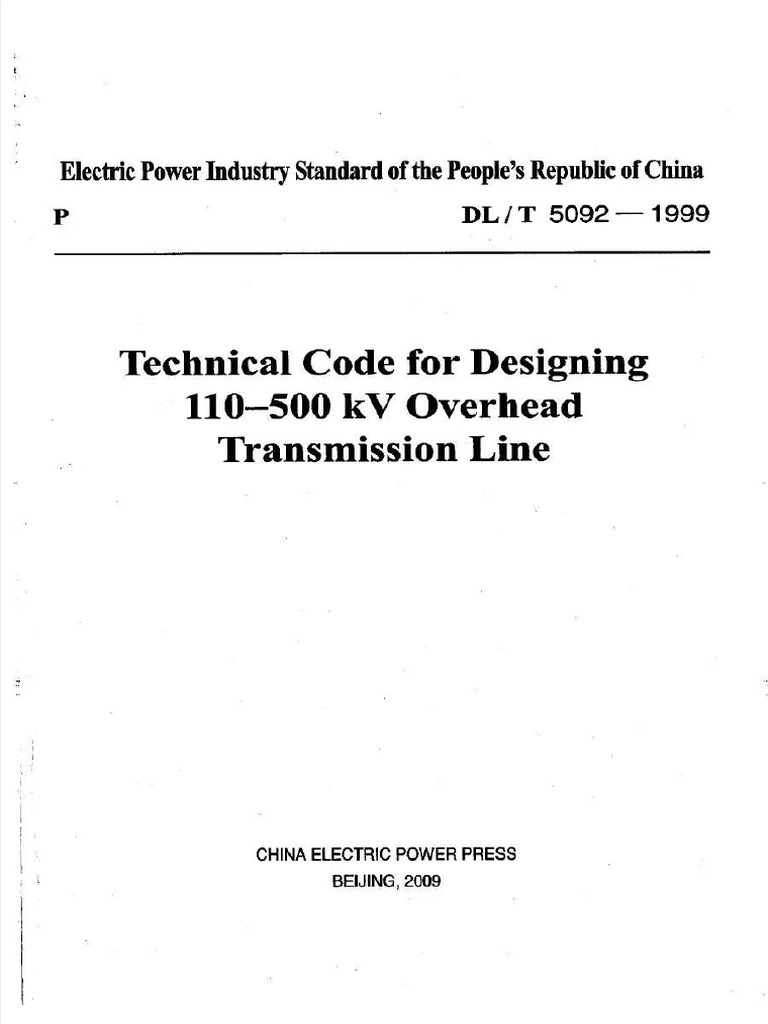 Kupdf Net Technical Specification For 110 500kv Overhead Transmission | PDF