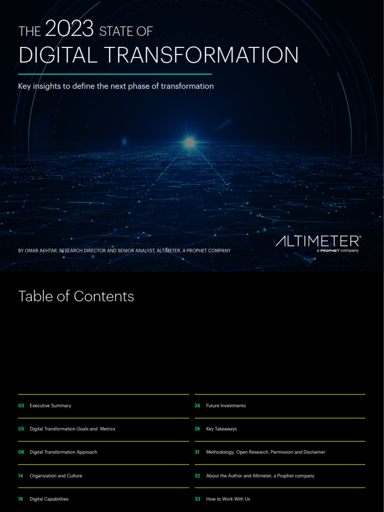 THE State Of: 2023 Digital Transformation | PDF | Innovation | Leadership
