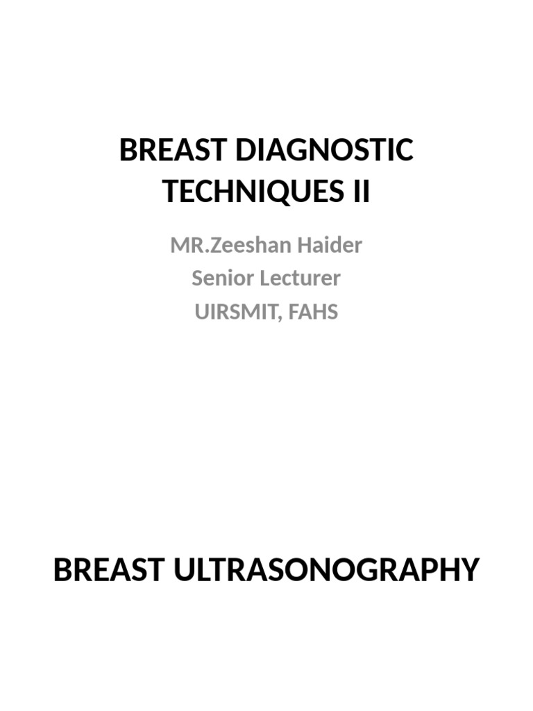 Breast Diagnostic Techniques Overview | PDF | Breast | Magnetic ...