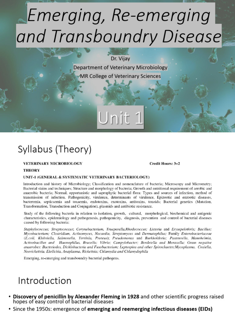 Emerging and Re-emerging Diseases Overview | PDF | Bioterrorism | Infection