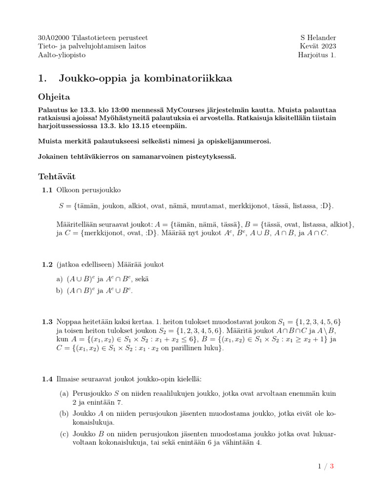 Harjoitus 1 Pdf