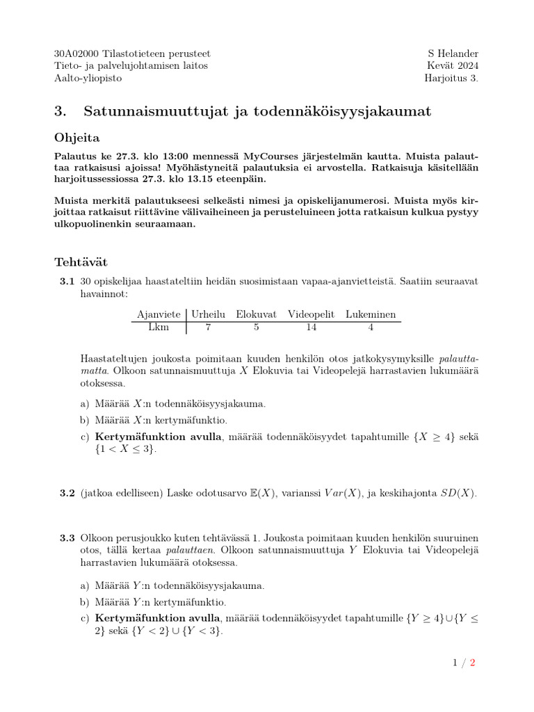 Harjoitus 3 Pdf