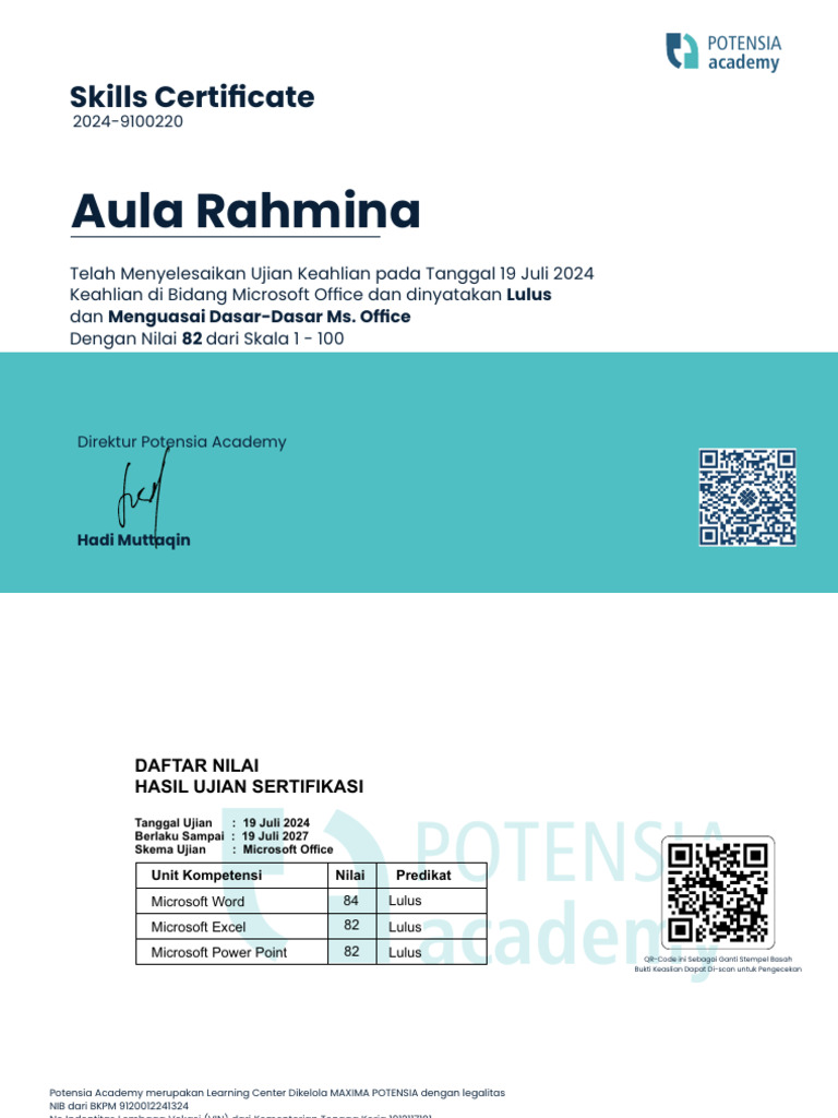 Sertifikat Microsoft Office PDF