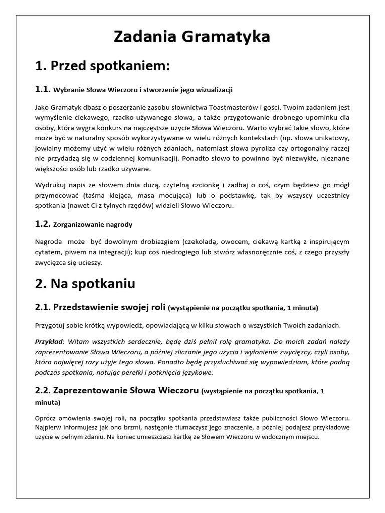 Role Toastmaster | PDF