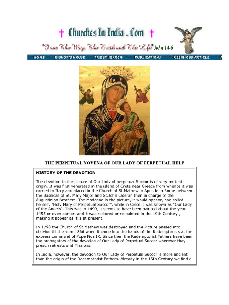 The Perpetual Novena of Our Lady of Perpetual Help | PDF | Mary, Mother ...