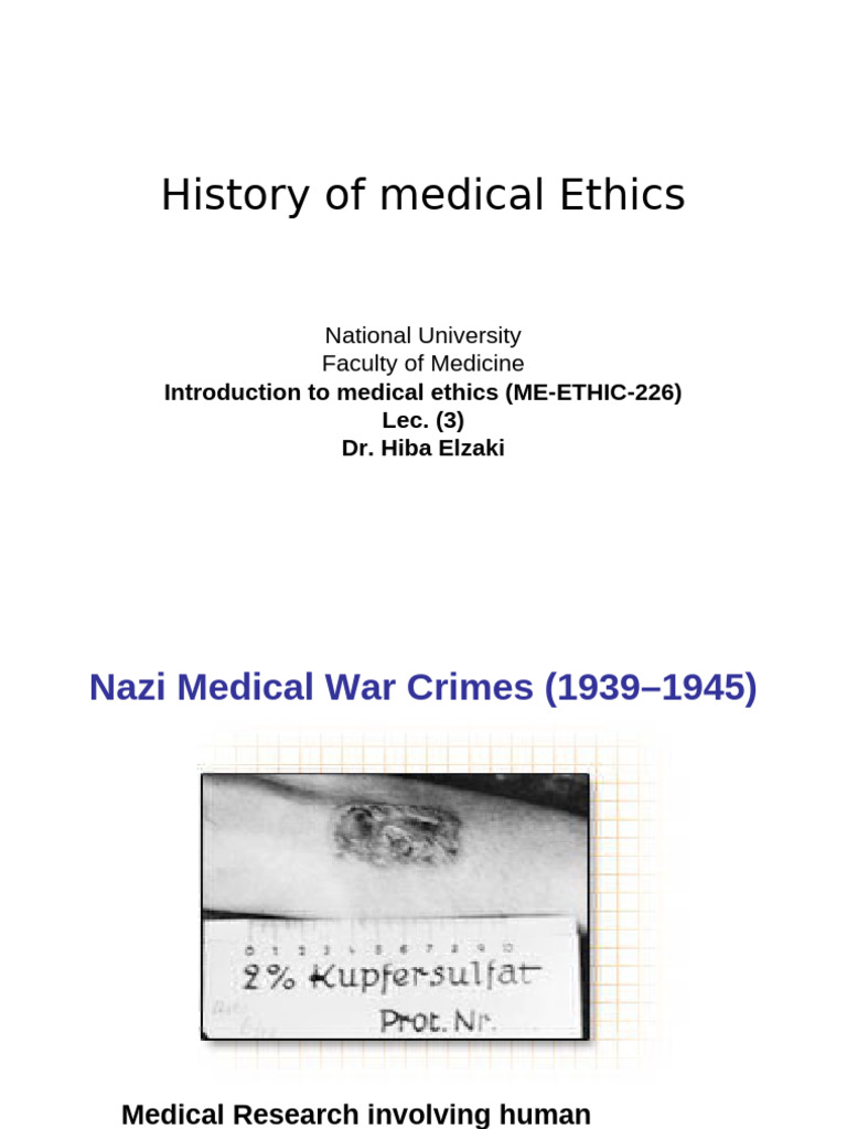 History of Medical Ethics | PDF | Institutional Review Board | Social ...