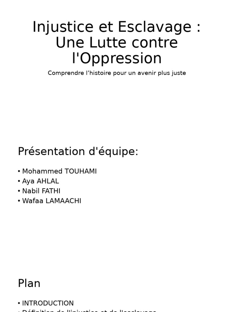 Lutte contre l'injustice et l'esclavage | PDF | Justice | Crime et violence