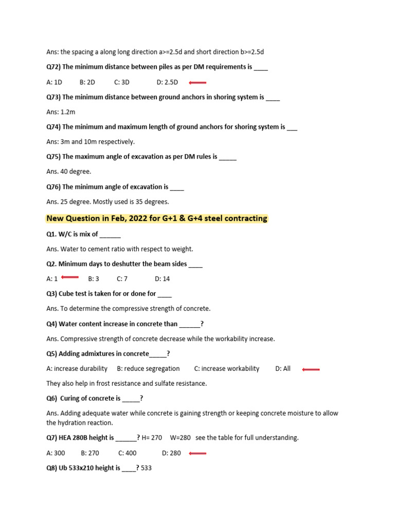 Dubai Municipality G 1 Exam Questions Pdf Concrete Beam Structure