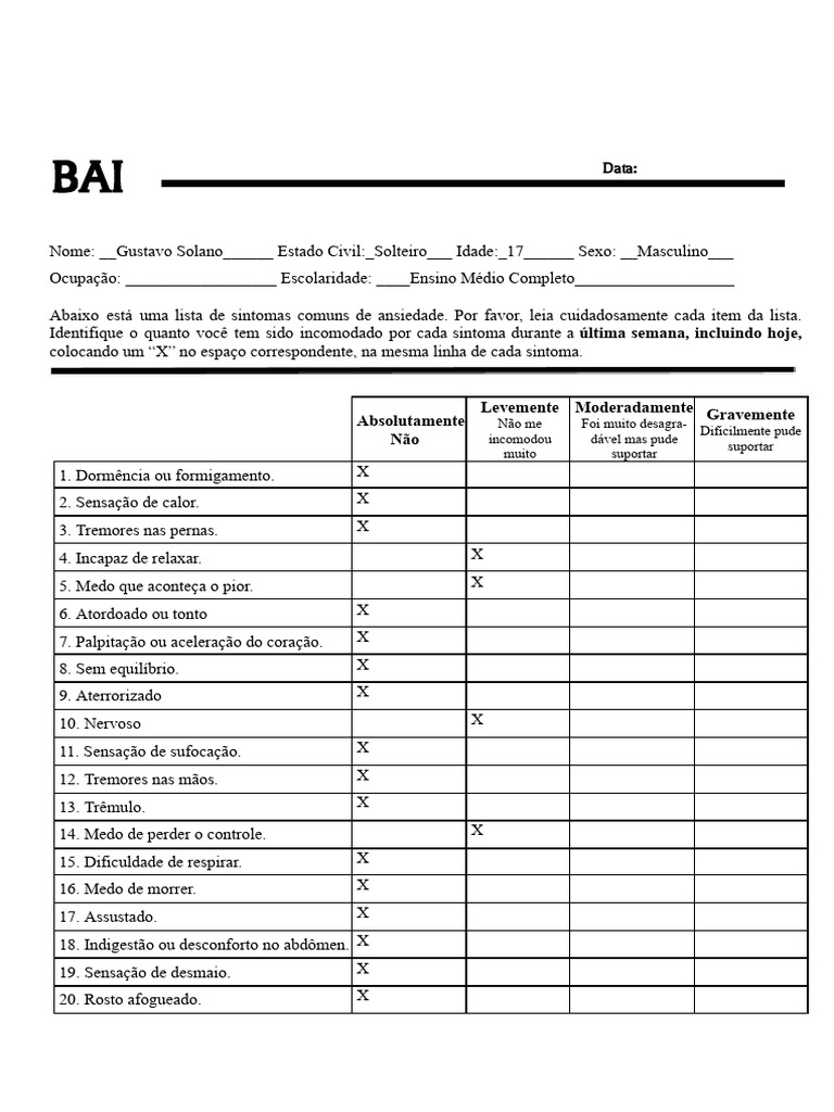 Sintomas Comuns de Ansiedade em Jovens | PDF