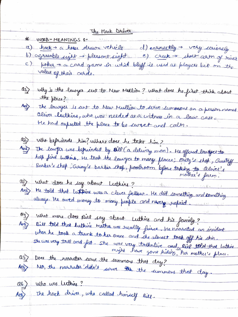 The Hack Driver Question Answers | PDF | Foreign Language Studies
