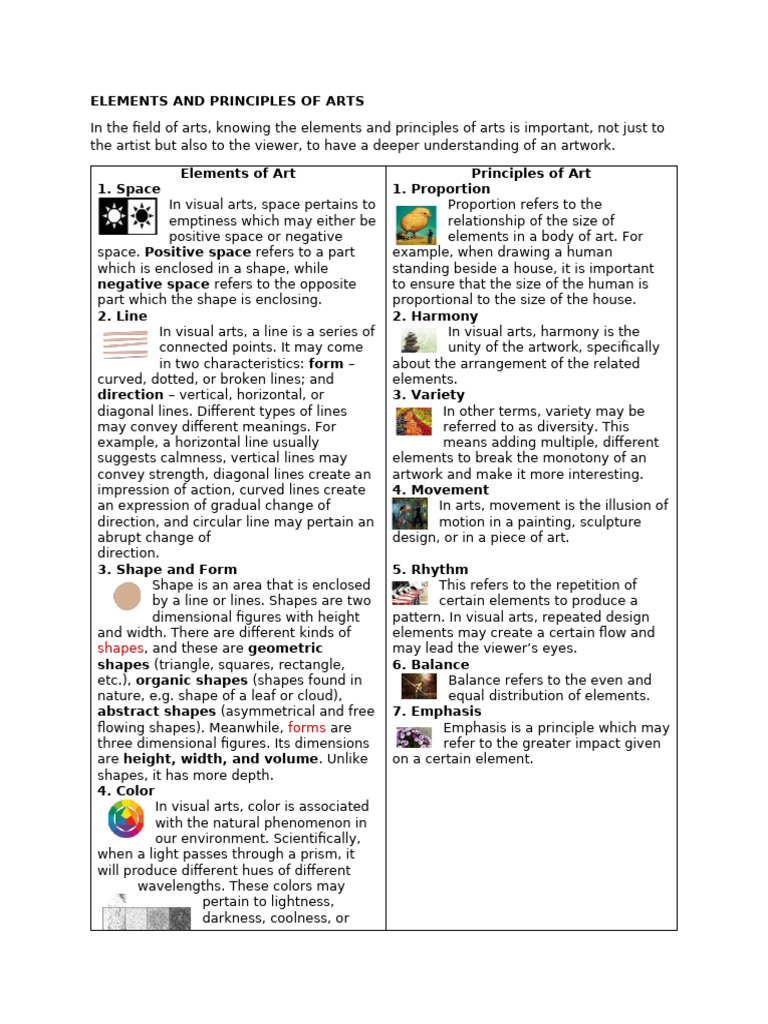 Elements and Principles of Art Explained | PDF | Shape | Color