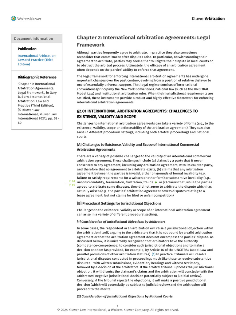 International Arbitration Agreements Overview | PDF | Arbitration ...