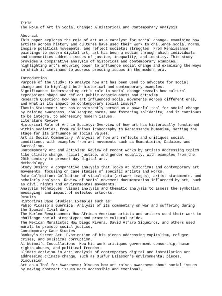 Art as Catalyst for Social Change | PDF | Liberal Arts Education