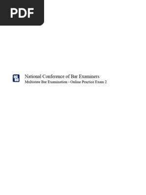 NCBE Online MBE Practice Exam 2 Answers | PDF | Burden Of 