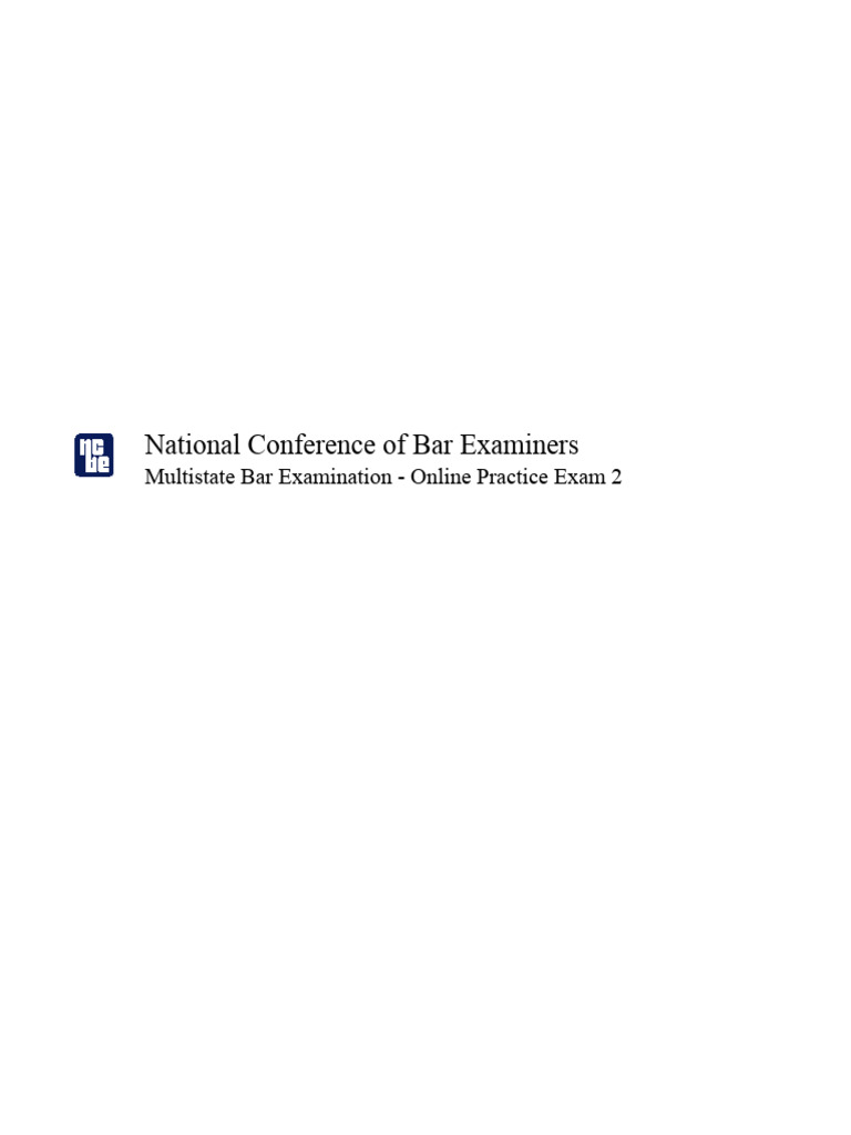 NCBE Online MBE Practice Exam 2 Answers | PDF | Burden Of Proof 