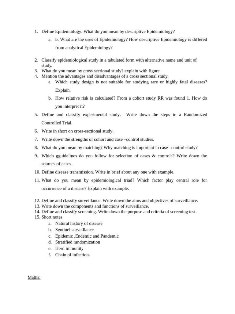 Epidemiology Study Methods and Analysis | PDF | Epidemiology ...