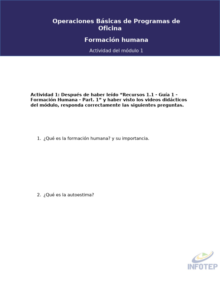 Actividad Modulo 1 Lista Pdf Cognición