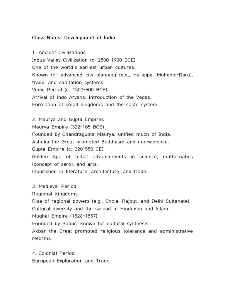 Class Notes 4 Develop of India | PDF | Politics