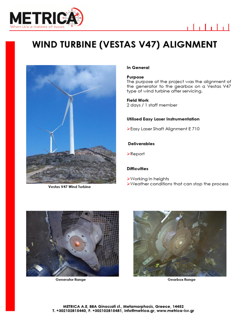 Vestas V47 Wind Turbine Alignment Report | PDF | Wind Turbine ...