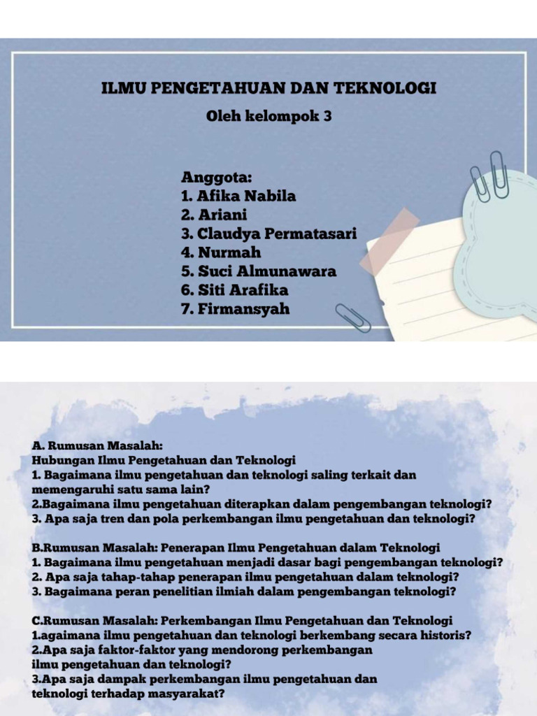 Kelompok 3 Ilmu Pengetahuan | PDF