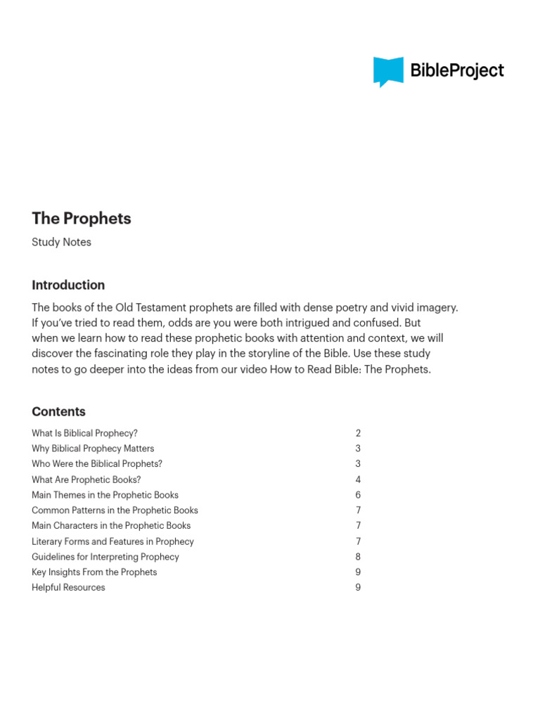 Understanding Biblical Prophets | PDF | Covenant (Biblical) | Books Of ...