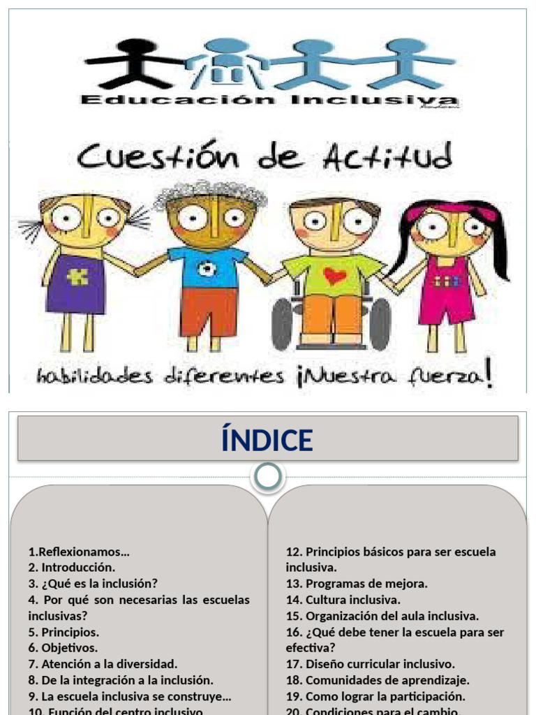 La Escuela Inclusiva | PDF | Inclusión (Educación) | Plan de estudios