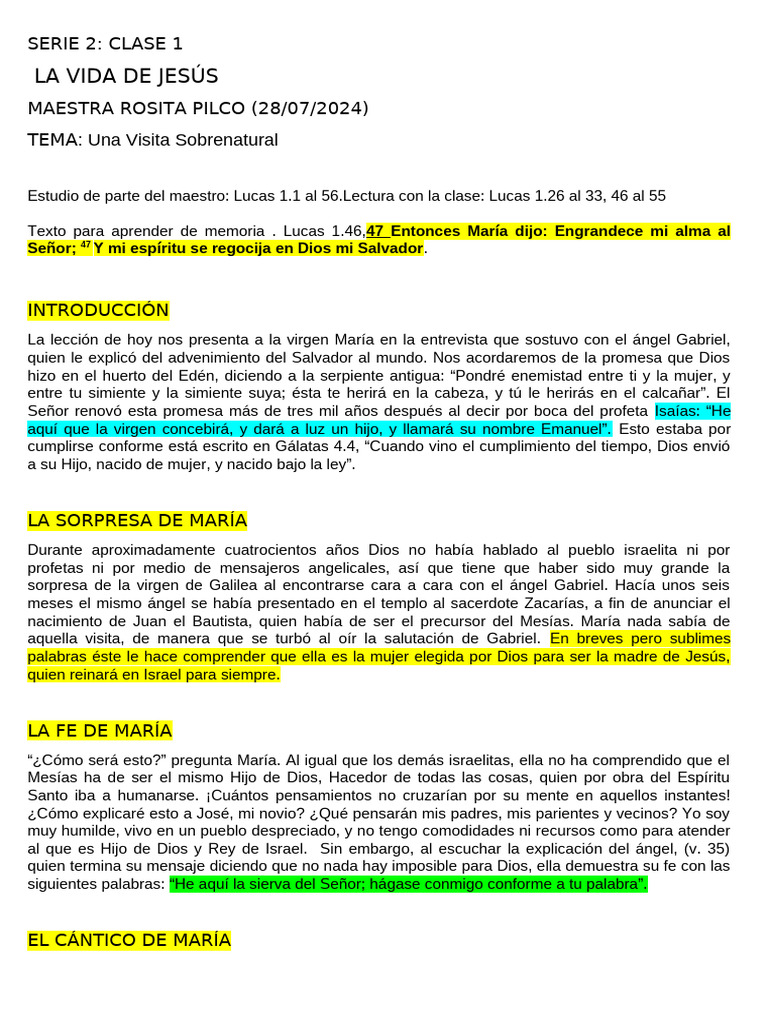 La Vida de Jesus 1-1 | PDF | María, madre de Jesús | Jesús