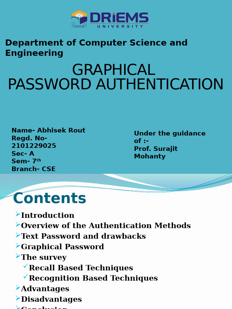 Graphical Password Authentication Overview | PDF | Password ...