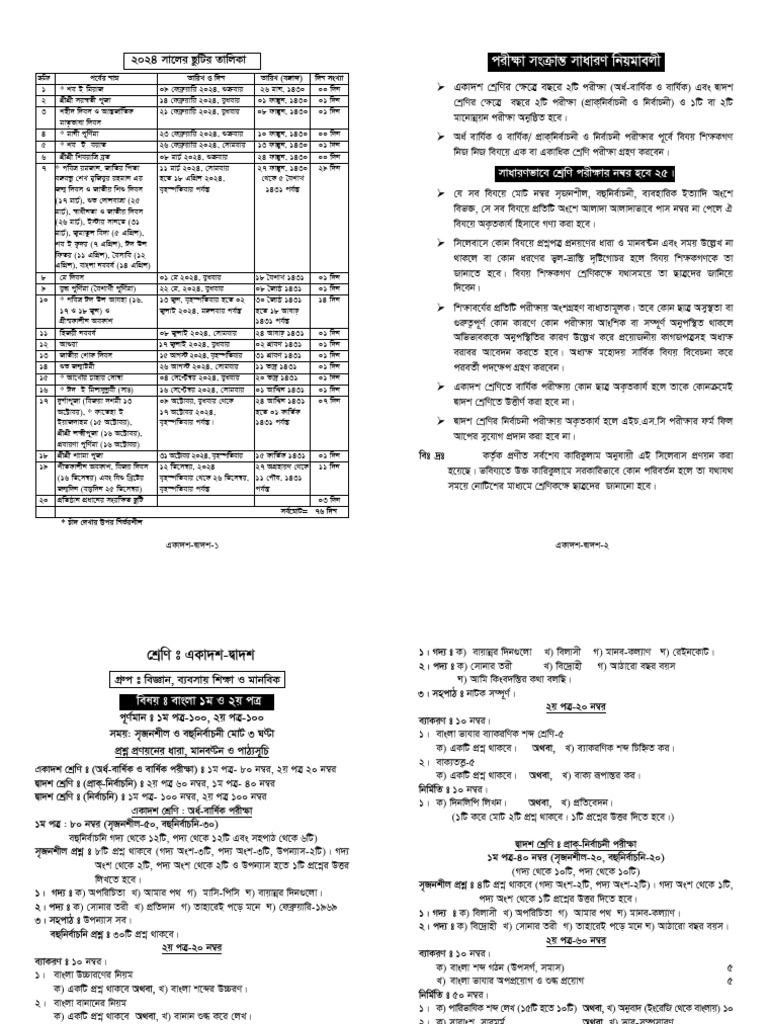 Khulna Public College Class XI XII 2023 2024 | PDF | English Language ...