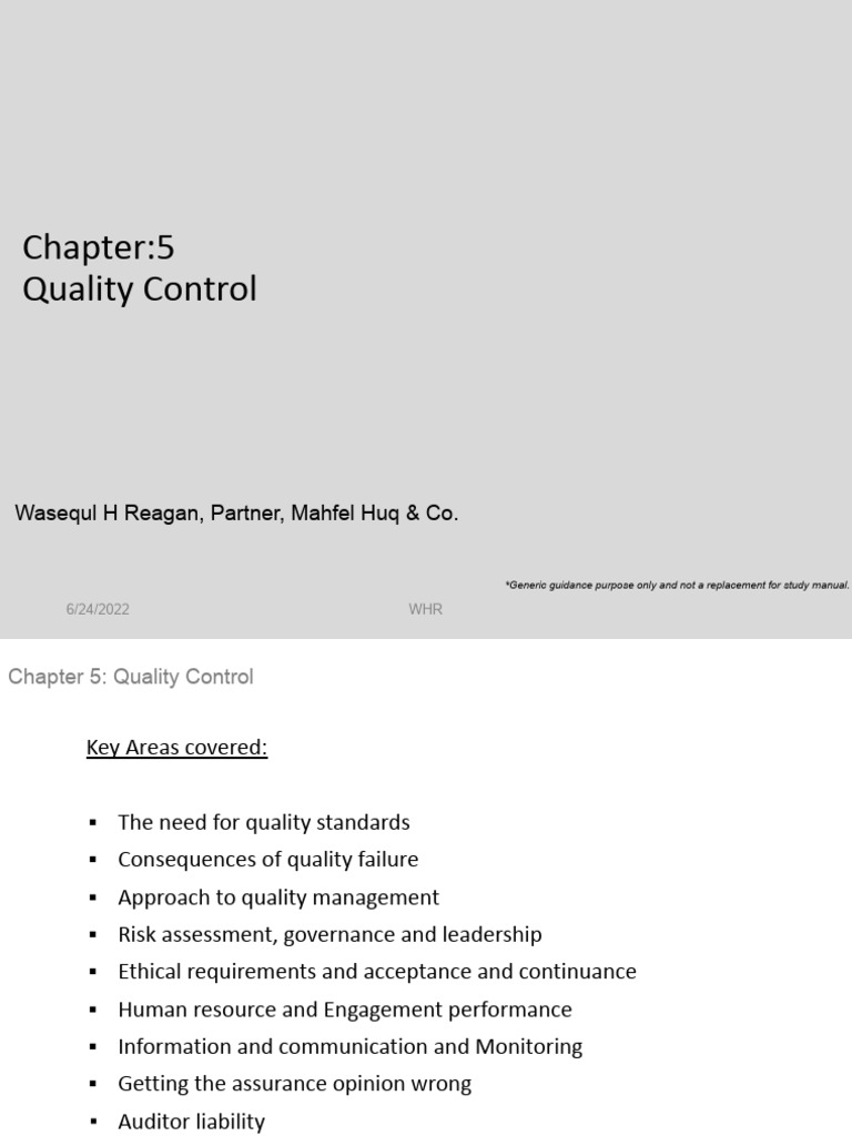 Quality Control in Audit Management | PDF | Auditor's Report | Audit