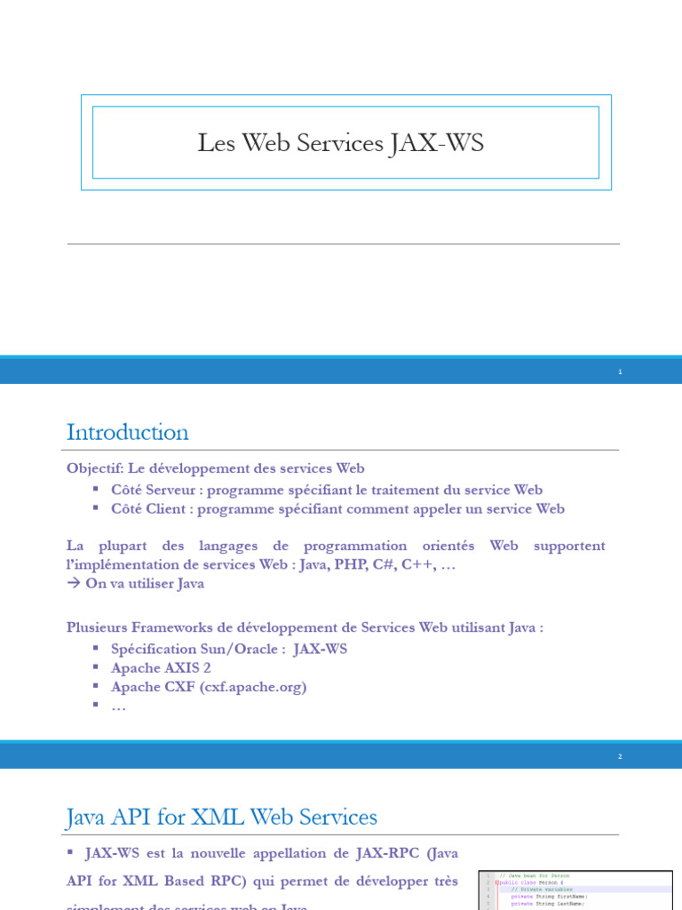 Introduction aux Web Services JAX-WS | PDF | Java (Langage de ...