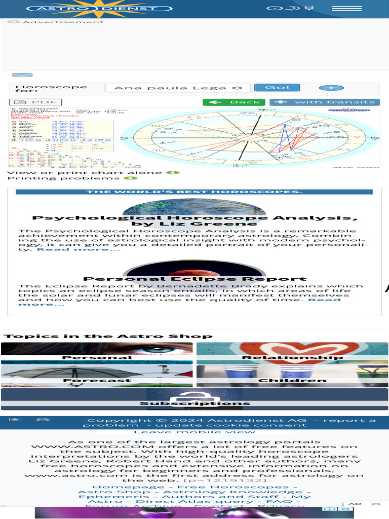 Free astrology chart astrodienst pdf
