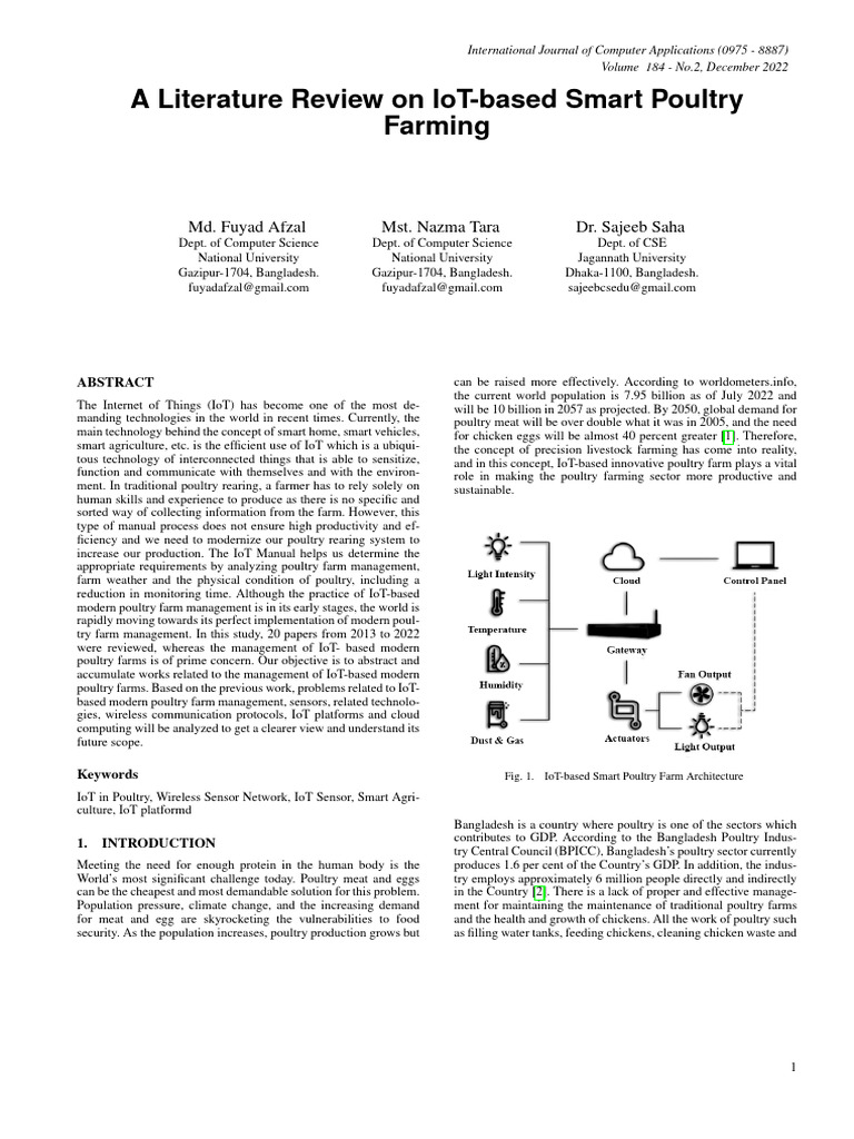 IoT-Driven Innovations in Poultry Farming | PDF | Internet Of Things ...